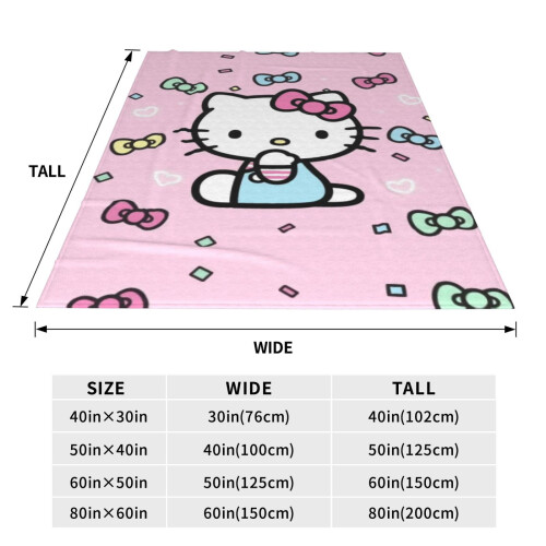 Κουβέρτα Hello Kitty Μαλακή Ζεστή Φανελένια Κουβέρτα για Υπνοδωμάτιο, Σαλόνι, 2