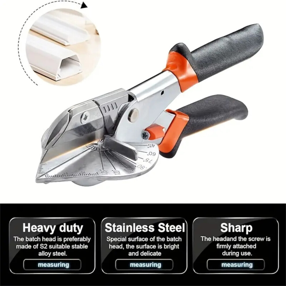 Multi Angle Miter Shear Cutter Hand Tools 45 Degree To 135 Degree Pvc Pe Plastic Pipe Scissors (Black) 9395123250397