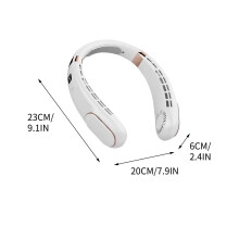 Ventilador de cuello USB LED de silicona Ozmmyan, silencioso y portátil con pantalla digital, compatible con uso en exteriores y en la escuela.