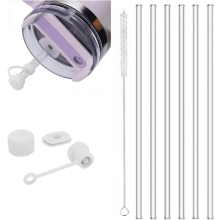 Straw for Stanley Cup 20/14 OZ, Compatible with 20oz 14oz Stanley Cup Accessories, BPA Free Reusable Drinking Straws - 6 Pack, Clear