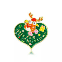 RSAMD Cartoon Groene Kerstbroche Elk Kerstman Broche Speld Bedel Sieraden Kerst Hot-#1