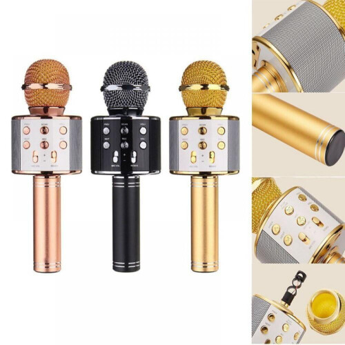 US Wireless Bluetooth Speaker Karaoke WS-858 Microphone Portable USB Player KTV 1