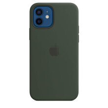Kompatibel med iPhone 12/12Pro silikonecover med MagSafe Soft-touch - Cyperngrøn