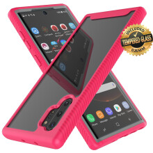 Kompatibelt med Samsung Galaxy Note10+ 5G10 10Plus cover, tyndt transparent TPU-cover med hærdet glasskærmbeskytter, fuld kropsbeskyttelse