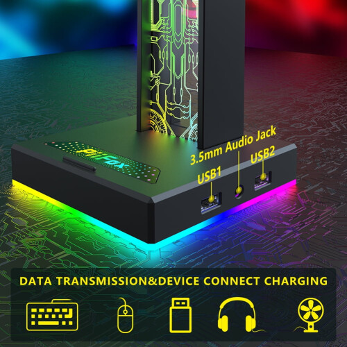 Βάση ακουστικών jixopn RGB, βάση ακουστικών για εξοικονόμηση χώρου, επιτραπέζια 1