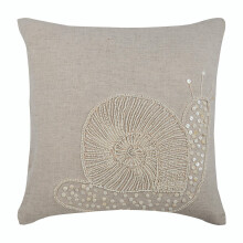 HomeCentric Sierkussenhoes, compatibel met Snail Pearls, 16x16 inch linnen decoratieve kussenslopen set van 2, ecru dierenprint