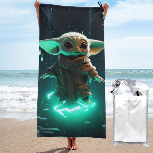Πετσέτα μπάνιου Yoda από μικροΐνες για μωρά, 27,5"x55" γρήγορο στέγνωμα, ανθεκτική στην