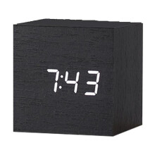 LED Digital Intelligent Voice Controlled Alarm Clock Wood Wooden Modern F8S6