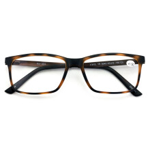Premium rechthoekige TR90 herenbril met verlengde metalen pootjes - Extra grote leesbril - 147 mm breed montuur +2,75