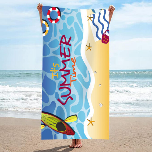 Πετσέτα θαλάσσης από μικροΐνες XIUH 75x150cm, Χαβανέζικο σχέδιο, ανθεκτική στην άμμο, 1