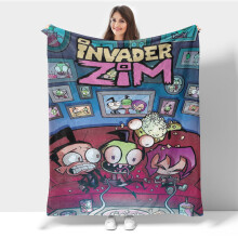 Blaincéad Taistil Bog Greannmhar Lomra Invader Zim le haghaidh Leaba, Tolg, 80 orlach * 60 orlach