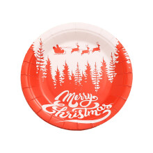 Kerstpapieren bordjes van 23 cm, met sneeuwpop- en kerstmanmotieven, wegwerpservies voor feestjes en diners, decoratieartikelen (16 stuks)