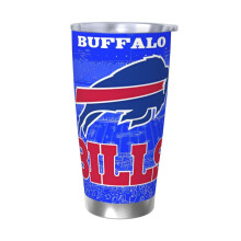 Bills Football Team 20oz rozsdamentes acél termosz fedéllel és szívószállal - Tartós autós pohár meleg/hideg italokhoz - Sport és ünnepi