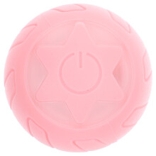 Kleiner Kratzball für Katzen, intelligent, USB-aufladbar, interaktiv mit buntem Licht und Sternenmuster (Stern rollt – Pink), aus Silikagel