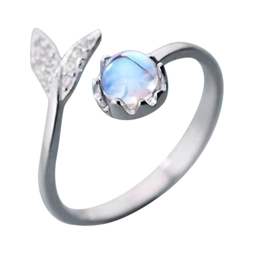 Silver Adjustable Tail Ring Jewelry Elegant Ring Wedding Engagement Tail Ring