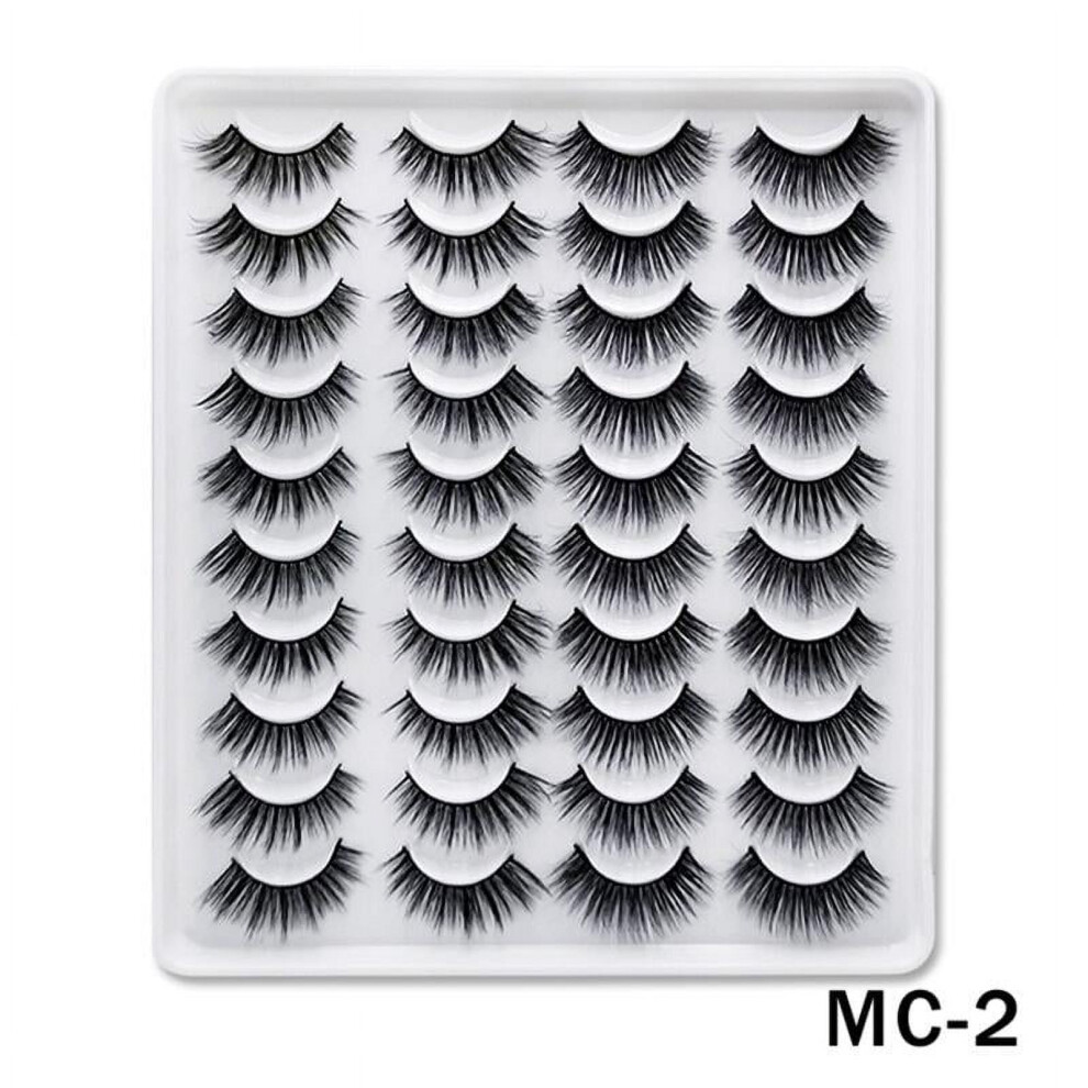 20 Pairs Fake Eyelashes Lashes Natural Dramatic Volume Eyelashes Extension False Eyelashes 3D Makeup Kit