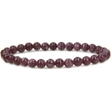 Handgefertigtes Armband aus Halbedelsteinen, 6 mm runden Perlen, 18 cm (7 Zoll), dehnbar, Unisex