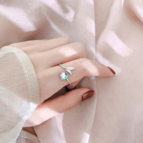 Silver Adjustable Tail Ring Jewelry Elegant Ring Wedding Engagement Tail Ring 2