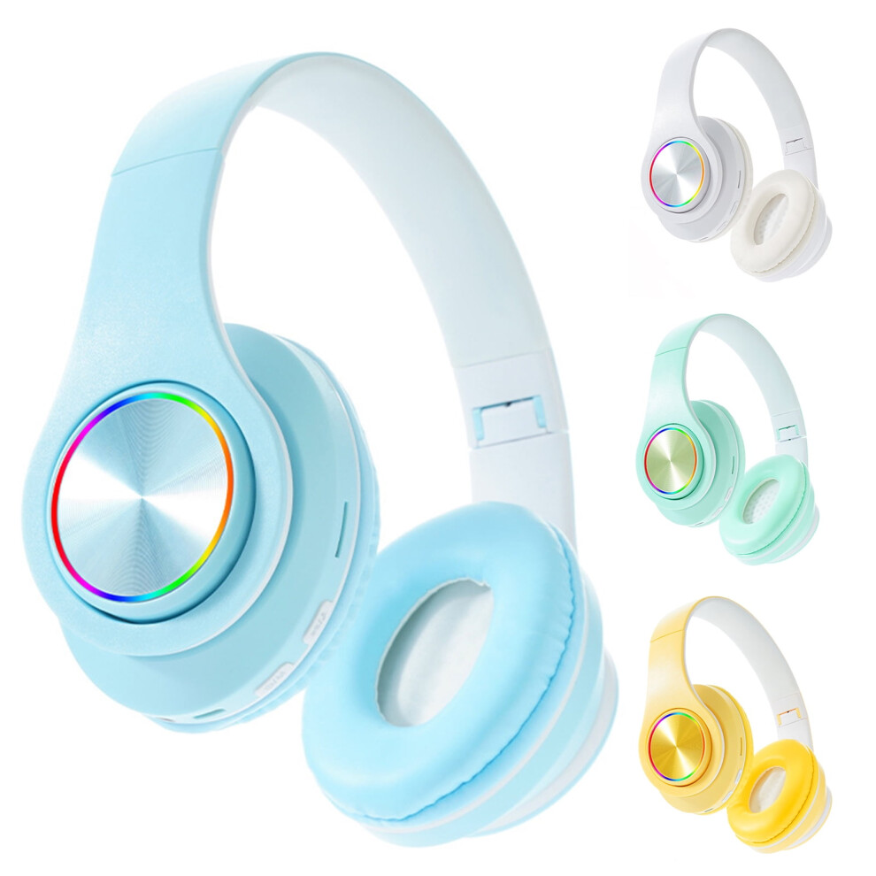 Susuchens Wireless Headphones, Rgb Breathing Low Latency, Noise Reduction, Deep Bass, Compatible With Bluetooth Devices, Over-Ear Light/White 9395123451695
