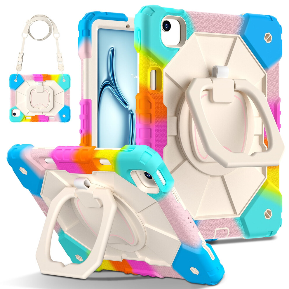 Shockproof Heavy Duty Armor Stand Kids Cover Case For Compatible With Apple Compatible With Ipad Air 11 M2 2024(A2902/A2903/A2904) 9395123451770