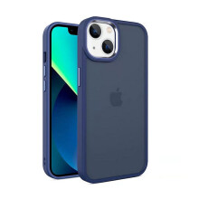 Kompatibel med iPhone13-cover, stødsikkert, glat greb-slim-cover til Apple, kompatibel med iPhone13, marineblå
