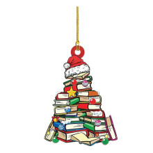 Kerstboomvormige stapelboeken, grappige acryl hangdecoraties