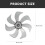 Eease 7-Leaf 350mm Plastic Fan Blades for Standing/Table Fans - Replacement 3
