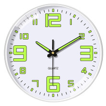 Warkul 30 cm Wanduhr, batteriebetrieben, leuchtet im Dunkeln, großes Zifferblatt, geräuschlos, digitale Uhr, Wandaufhängung, Heimdekoration