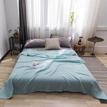 QuLuJing Baumwoll-Thermodecke (Einzelbett), leicht, weich, atmungsaktiv, für alle Jahreszeiten geeignet - für den Heimgebrauch