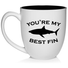 You're My Best Fin Friend Shark, Gift For Best Friend Ceramic Coffee Mug Tea Cup Gift (16oz White)