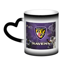 Baltimore_Ravens bögre füllel, kávés-teáscsésze, színváltós bögre az égen, porcelán bögre ötlet ajándék férfiaknak és nőknek,