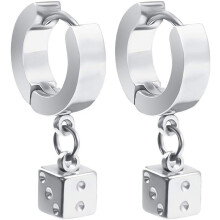 YC_jewelry Unisex kostkové visací náušnice s kruhovým náušnic ...