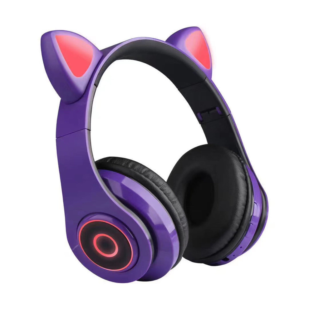 Eqwljwe Bluetooth 5.0 Wireless Cat Rabbit Ear Headset Led W/Mic Headphone For Kids Girls Bluetooth Headset Holiday Clearance 9395123551753