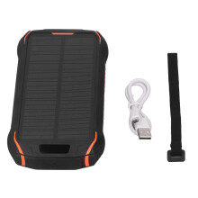 Solar Power Bank Black Orange Multifunctional Waterproof Wireless Solar Power Bank 26800mAh PD18W Fast Charging Charger