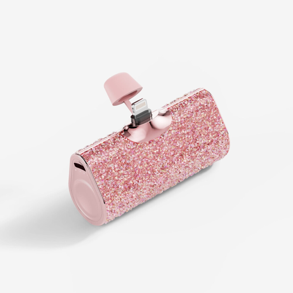Yoloke Bling 5000Mah Portable Charger Power Bank, Ultra Compact Cute Shining Fast Charger 5V3.1a With Flashlight Type-C Connector 9395123552323