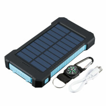 Waterproof Solar Power Bank 10000mAh Portable External Battery Charger
