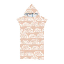XIUH Home Textile Badhanddoek met capuchon voor volwassenen, microvezel, en Cape Beach badjas (beige)