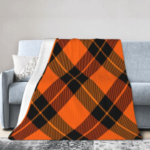 Manta de franela con estampado de tartán diagonal para Halloween, divertida, ultrasuave, cálida, de forro polar, regalo interesante, 60"x50".