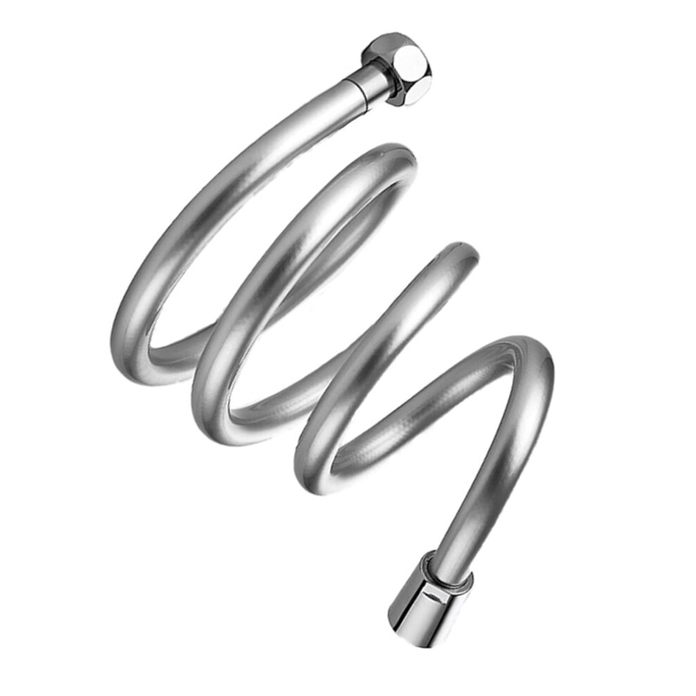 High Pressure Explosion-Proof Tube Pvc Shower Hose Thicken Sprayer Hose Bathroom Handheld Connection Tube (1.5M Plastic Silver) 9395123554594