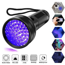 UV Flashlight Black Light, 51 LED 395nm Ultraviolet Blacklight Detector for Dry Pet Urine and Bed Bug