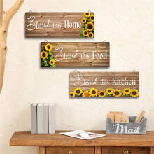 WinysinWall Decoratie Muurhanger Woondecoratie Houten Bord Houten Hanger Zonnebloem Landelijke Boerderijen Hangbord