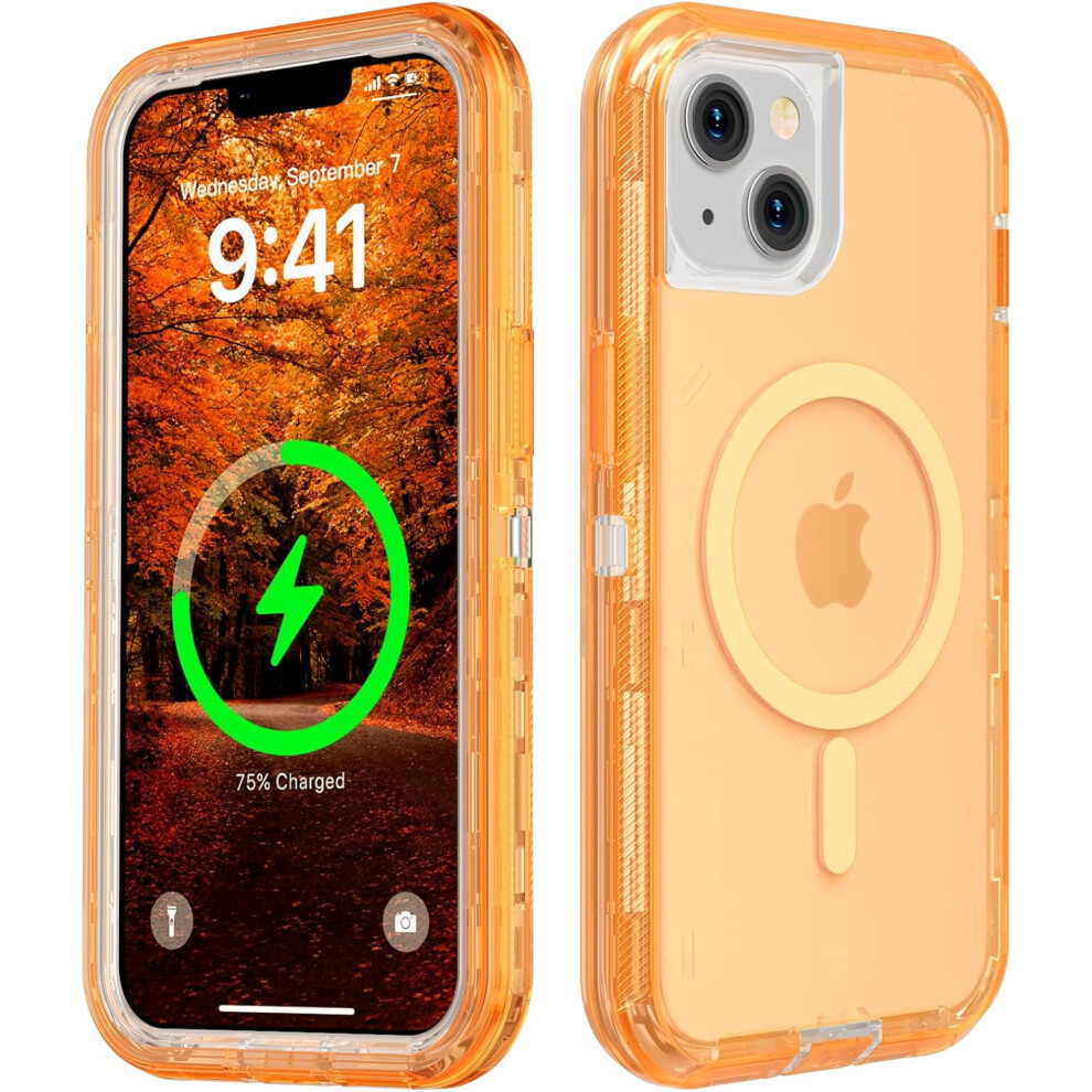 Compatible With Iphone 14 Plus Transparent Case, Triple Layer Magnetic Charging Case For Magsafe, Heavy Duty Shockproof & Drop-Proof, 6.7 Inch 9395123655253