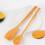 Colher de madeira gigante wileqep de 42 cm (16,5 polegadas) com cabo longo, ideal para cozinhar e mexer alimentos. Conjunto de talheres com colher 7