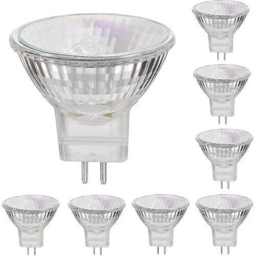 Λαμπτήρες αλογόνου 12V50W MR11GU4Spot Base Θερμό λευκό, με ρύθμιση φωτεινότητας, 8 τεμάχια