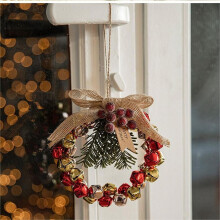 YiFudd Kleiner Kranz Weihnachtsschmuck Weihnachtsfeier Atmosphäre Dekoration Requisiten zum Verschenken kleiner Geschenke Weihnachtskranz