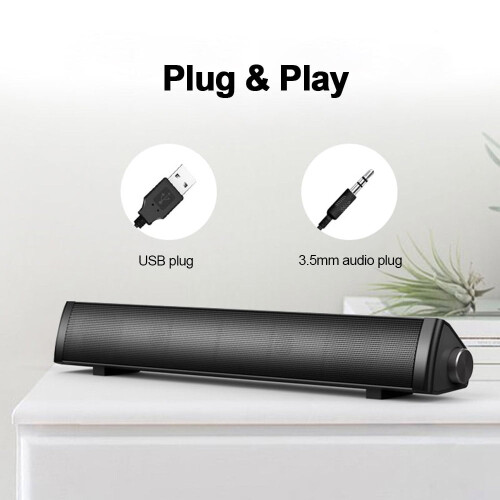 Ηχείο Soundbar moobody SADA V105 - Ενσύρματη τροφοδοσία USB, ήχος HiFi και πλούσια μπάσα, συμβατό 2