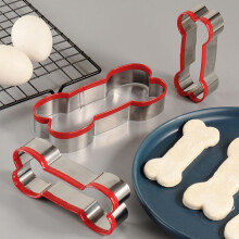 Hesroicy3Pcs Moule à biscuits alimentaire en acier inoxydable, emporte-pièce créatif en forme d'os, ustensiles de cuisine