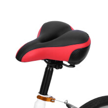 Yosoo Comfortable Thickened Wide Bike Saddle for Men & Women, with High Reflective Stripe, Compatible with Hybrid and Stationary Exercise Bikes