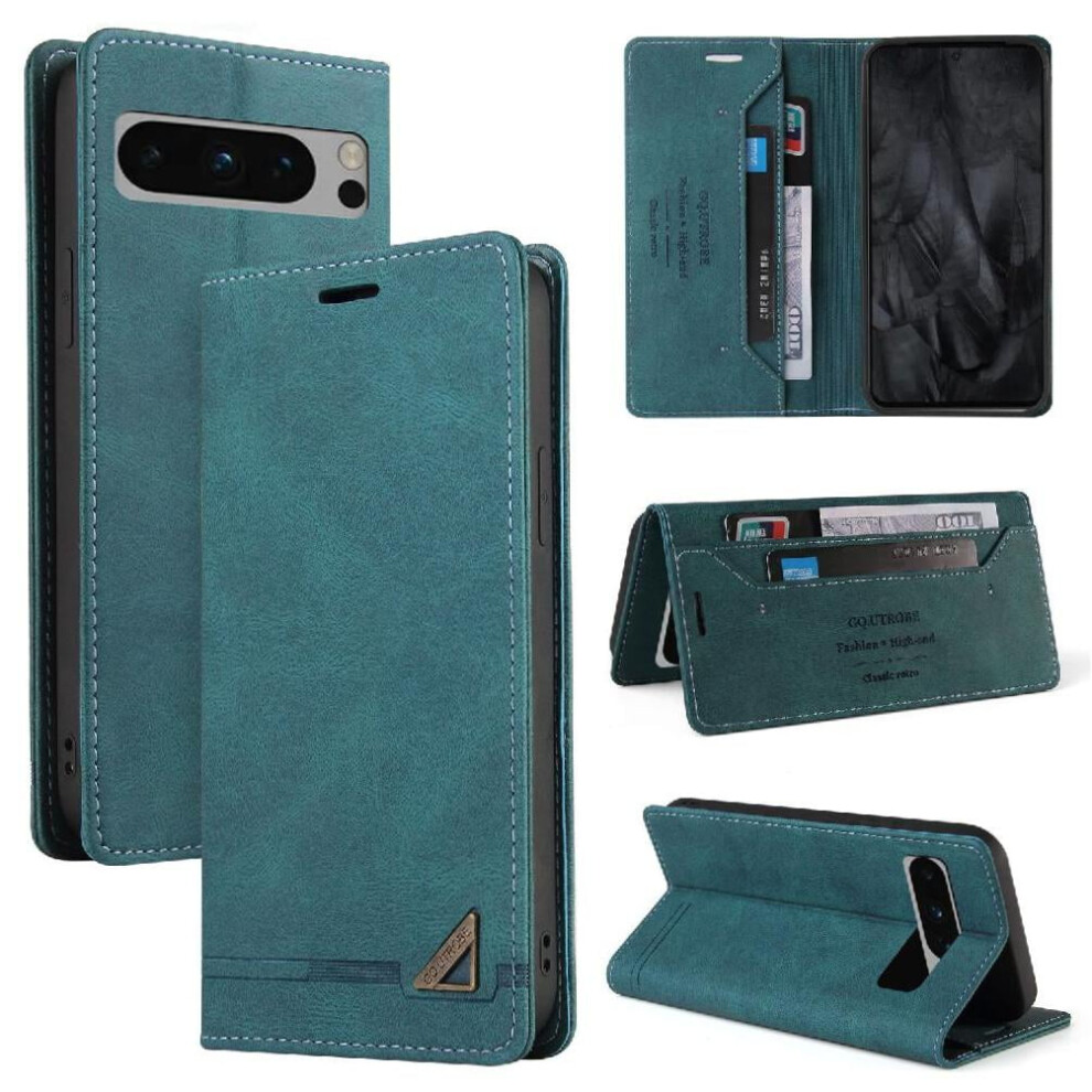 Case For Google Pixel 9 Kickstand Premium Leather Two Card Slots Premium Leather 9395123659121