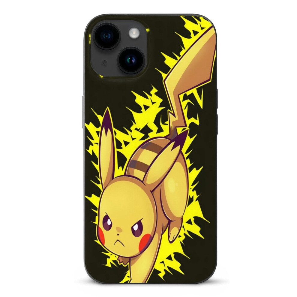 Pokemon Mobile Phone Shell Case For Compatible With Iphone 15 Case Drop Impact Shockproof Tpu Protective Bumper Phone Case -Style 6.1" Black 9071309601275